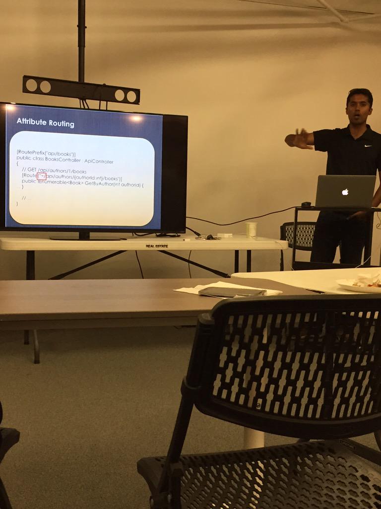 mstechguru's tweet image. @csdhall presenting WebAPI best practices. #SATNUG meetup.com/SATNUG/events/…