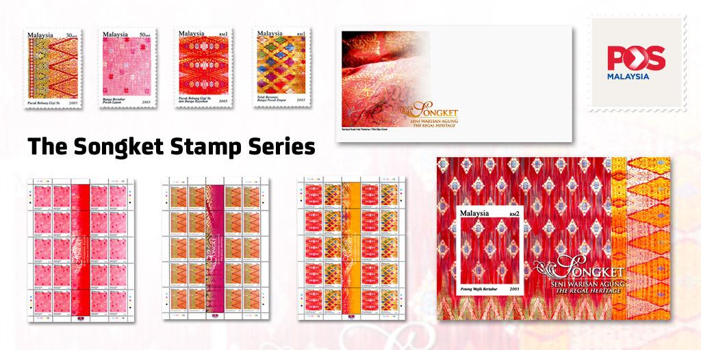 posmalaysia's tweet photo. 10 years ago, we released a vibrant, beautiful stamp series named "Songket, The Regal Heritage". #posMYthrowback http://t.co/DMHCZPwI77