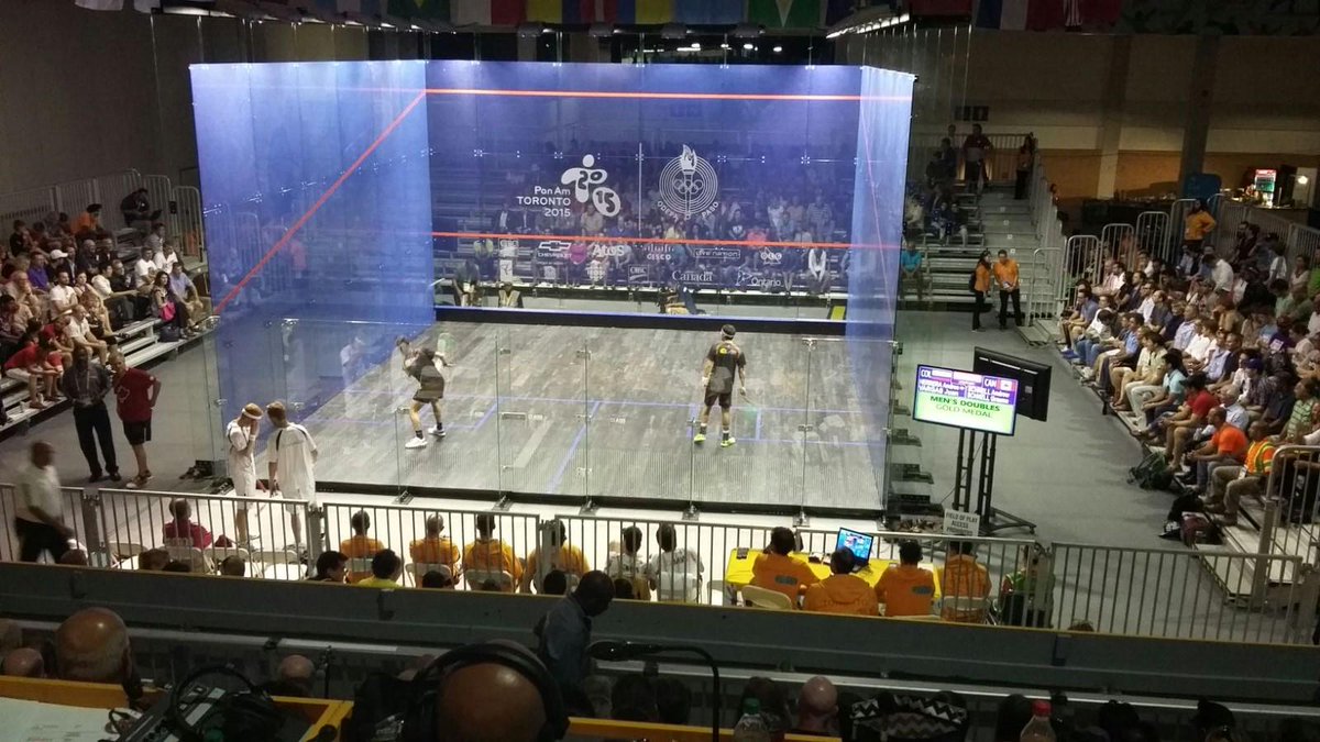 Oro en squash, en la final de dobles masculino con Andrés Herrera y Juan Vargas, en @TO2015. #ColombiaenToronto