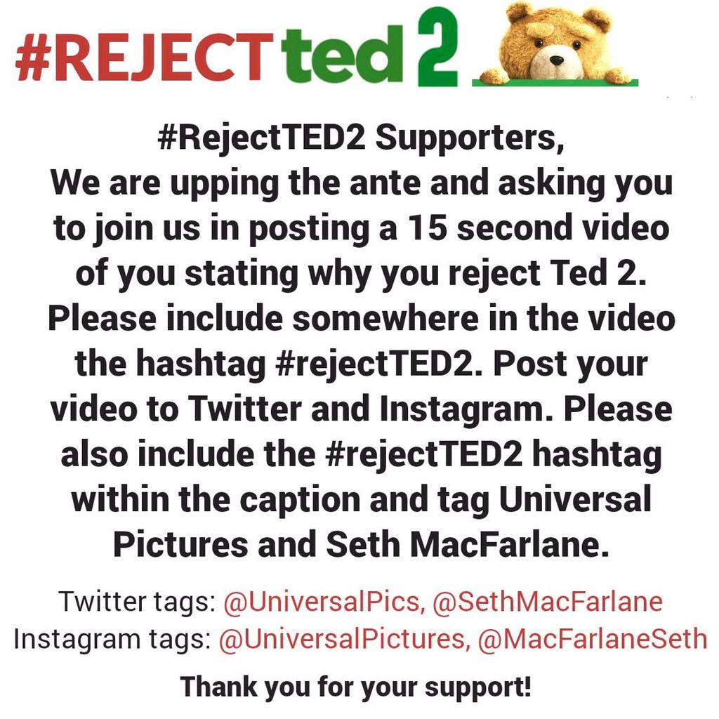 Bold_Plus_'s tweet photo. Tweet @UniversalPics & @SethMacFarlane about why sickle cell isn't a joke that it isn't funny u #RejectTed2 as well http://t.co/raWXctq5Si