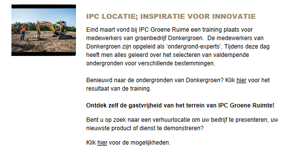 ondergrondexp's tweet photo. Mooie vermelding @ondergrondexp in nieuwsbrief @IPCGroeneRuimte Een toplocatie voor ons interne opleidingsprogramma http://t.co/lkjxexJJaD