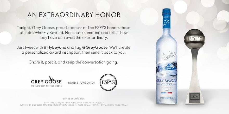 GreyGoose's tweet image. Who do you know that has overcome the odds? Nominate them and share in celebration of The @ESPYS. #FlyBeyond