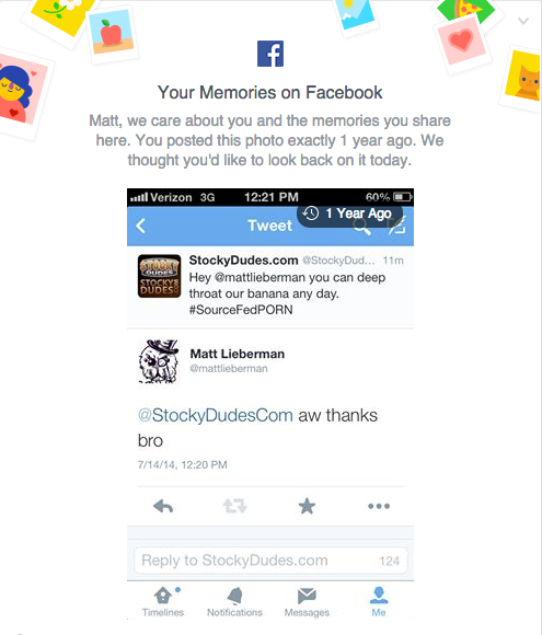 Matt Lieberman Thank You Facebook For Reminding Me Which Memories Are Truly Important Http T Co Ywe4kknme2 Matt Lieberman Thank You Facebook For Reminding Me Which Memories Are Truly Important Http T Co Ywe4kknme2