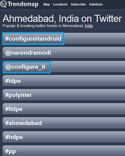 harendrasingh's tweet image. Its Trending on @Trendsmap too with configure IT Profile. See the Picture... #ConfigureITAndroid