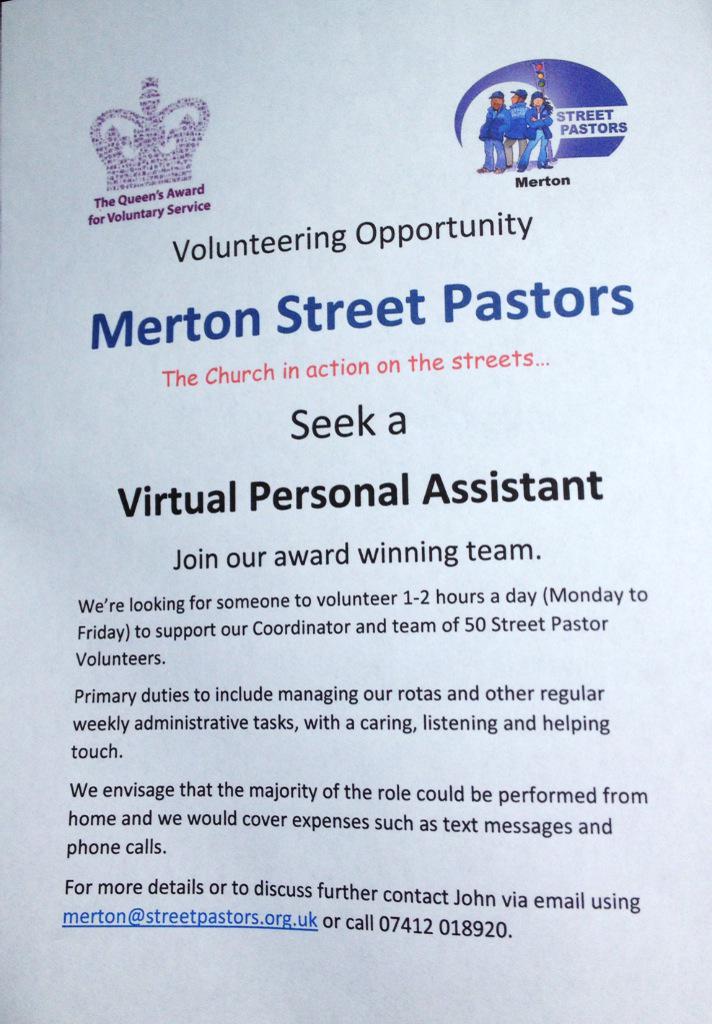 Have you any spare time to help our Queens Award winning #Merton #StreetPastors We'd love to hear from you @MertonSP