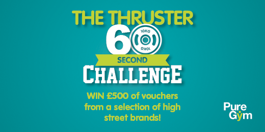 PureGym's tweet photo. Take on the #ThrusterChallenge and you could WIN £500 worth of shopping vouchers! Ask in-gym for details! #RT http://t.co/wRyI8yDEEf