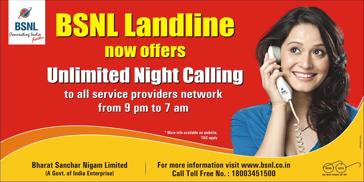 Enjoy Free Night Calling from #BSNL Landline.Subscribe New Landline  Now
Get more info at bsnl.co.in