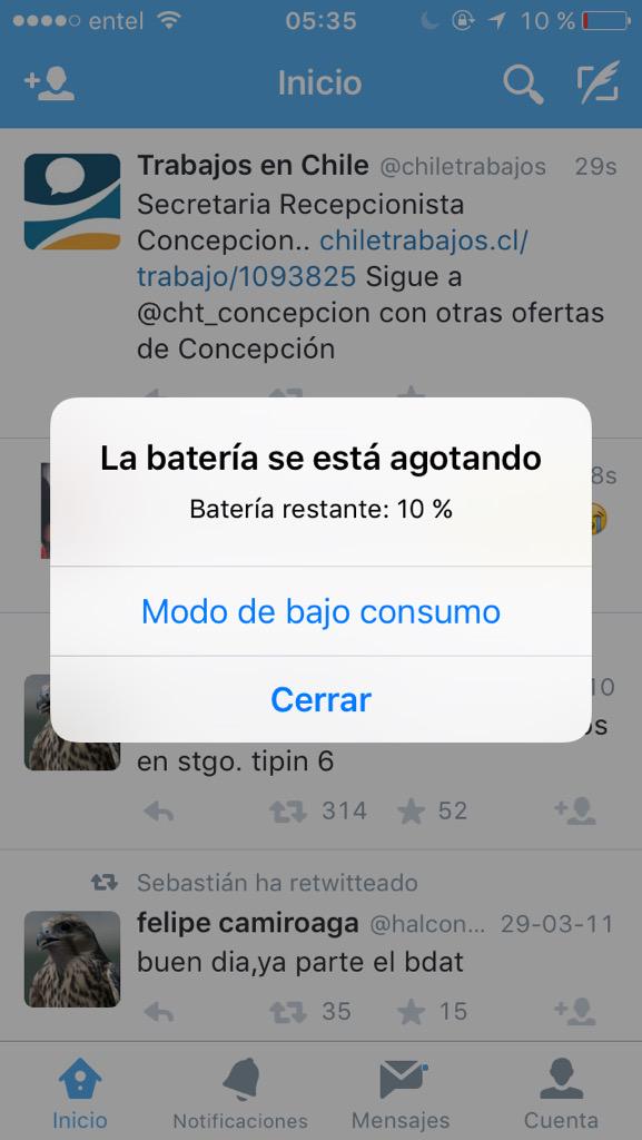 diegojandro's tweet photo. Veamos si dura el modo ahorro de batería, apuesto es todo una farsa #iOS9Beta3 http://t.co/F2NCdxb224