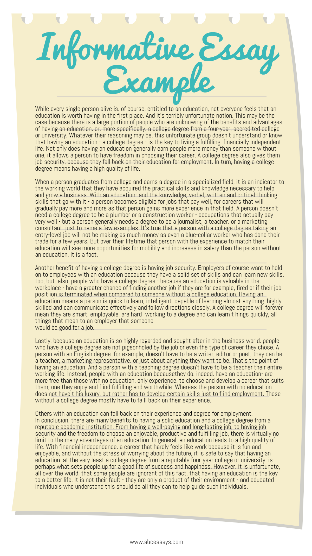 Topics To Write An Informative Essay On
