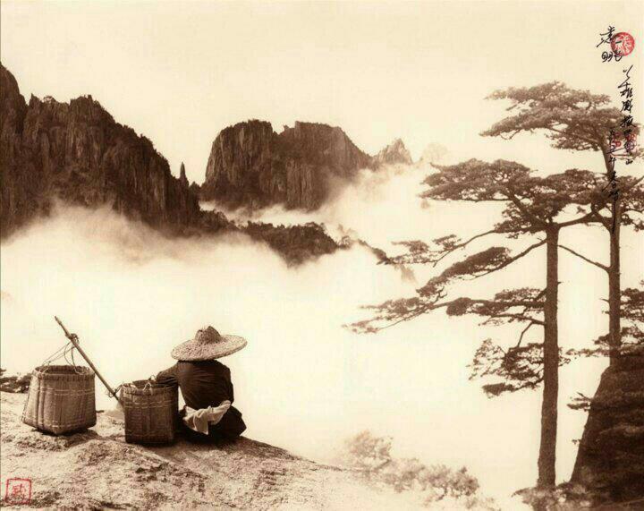 산에 낚시대를 들고 갔습니다.