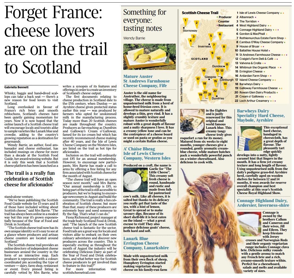 palebackwriter's tweet image. Cheesers, rejoice: the Scottish Cheese Trail has been launched as a stand-alone venture. My piece in today's Times