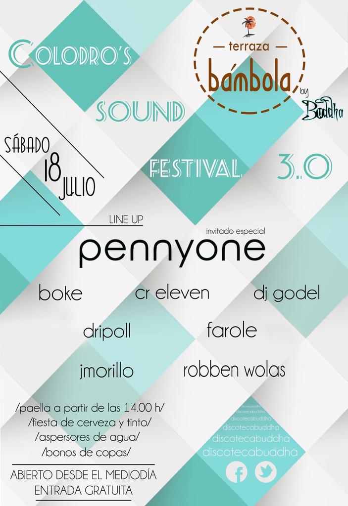 DiscotecaBuddha's tweet photo. Este sábado 18... Colodros sound festival, con paella desde el mediodía, os esperamos!! http://t.co/TgJlotCB34