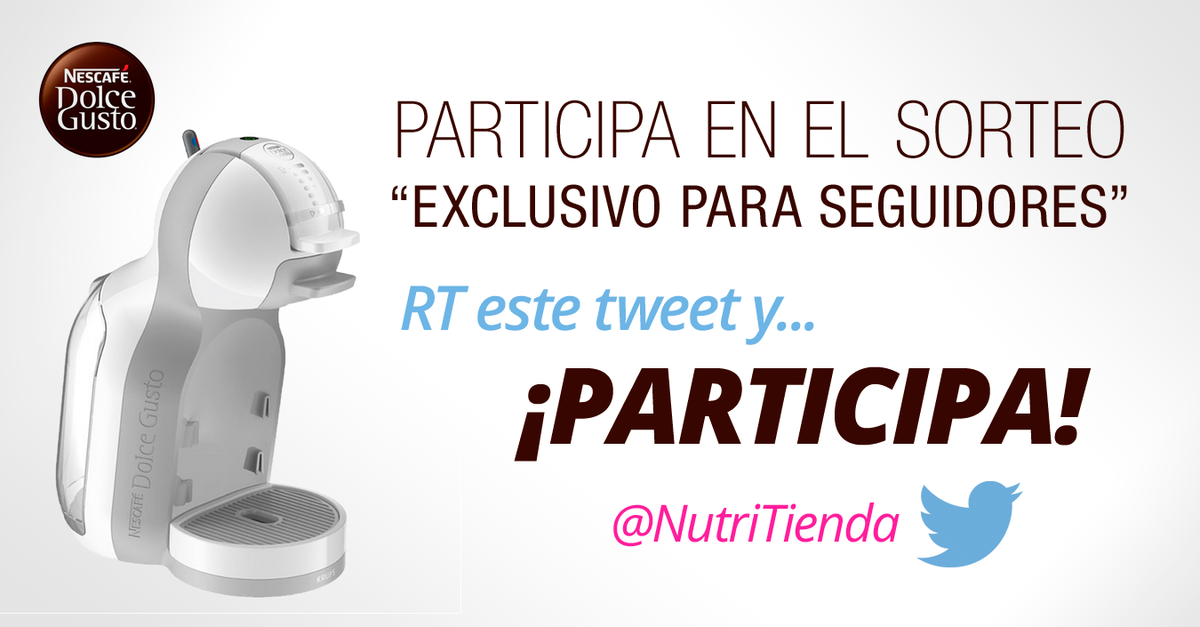 NutriTienda's tweet photo. 1⃣RT este Tweet
2⃣Entra en el sorteo de esta cafetera
Participa antes del día 20
SOLO PARA SEGUIDORES DE @NutriTienda http://t.co/KLOEuHC5vL