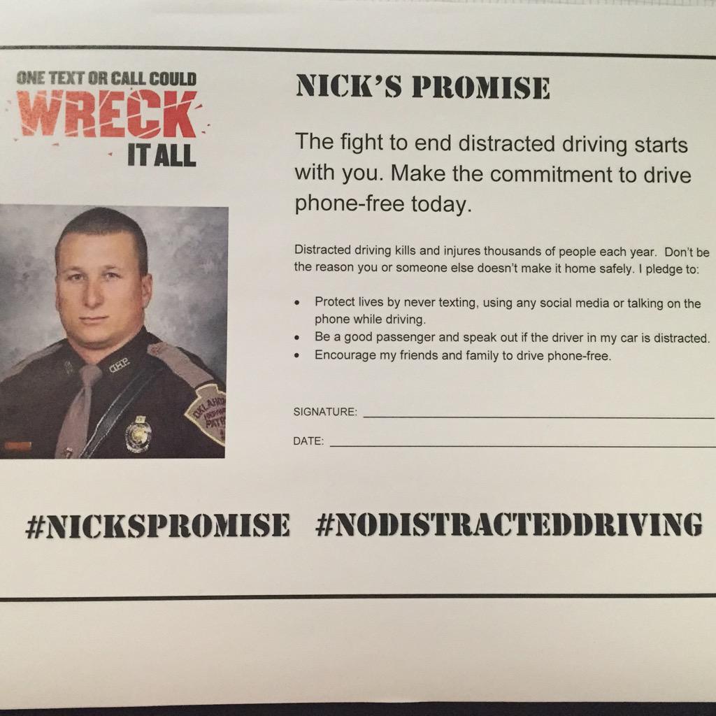 NicksPromise's tweet photo. Speaking to Shawnee Ok drivers ed students about the dangers of distracted driving #nickspromise #nodistracteddriving http://t.co/v0TAOy3kdN