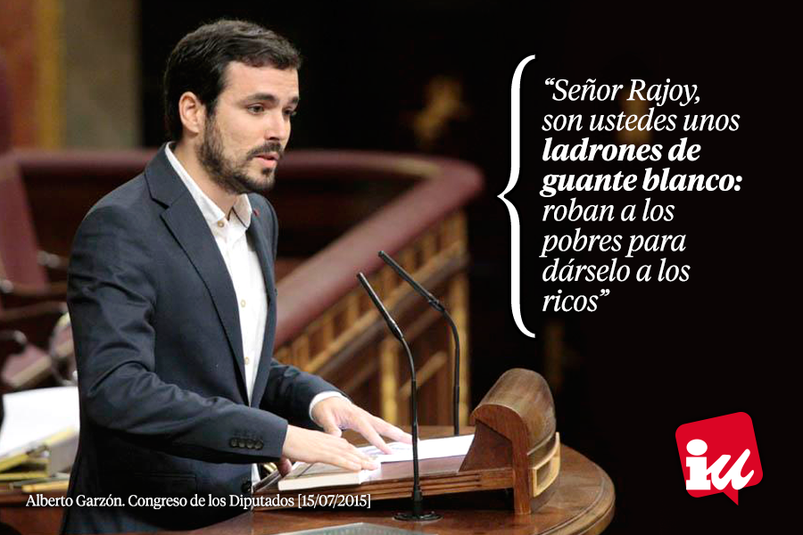 IzquierdaUnida's tweet photo. "Este gobierno es la antítesis de Robin Hood: roba al pueblo para dárselo a los ricos"
@agarzon en el @Congreso_Es http://t.co/RNBnnUxFRV