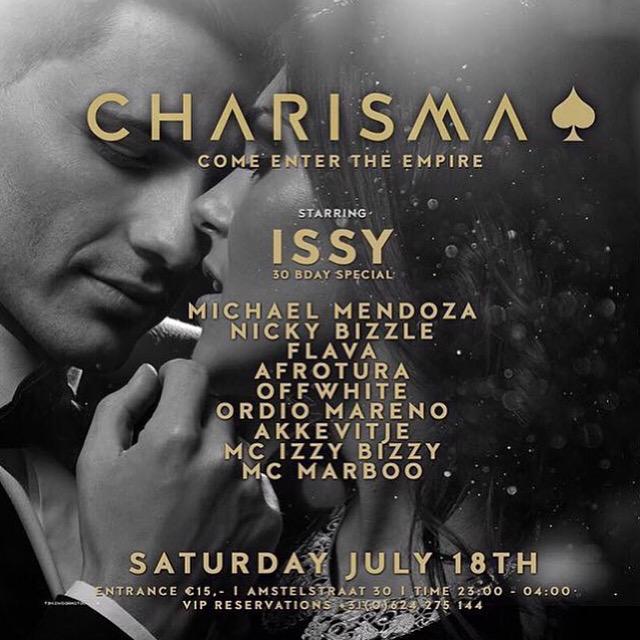 SATURDAY | CHARISMA | CLUB ABE! #birtdaybash @issyonline #kickasslineup #charisma #saturday #clubabe