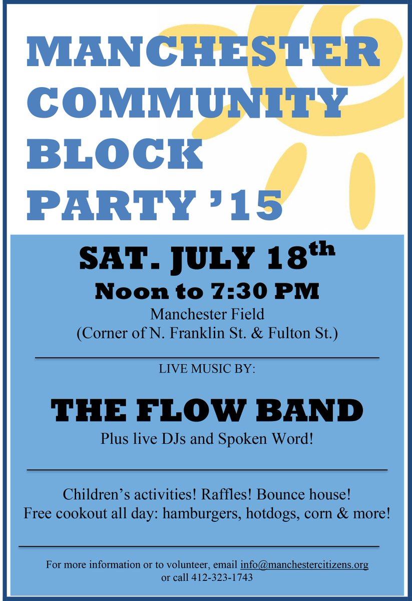 This Saturday on the #Northside - the Manchester Community Block Party! facebook.com/events/8198858… <a href="/mccpgh/">MCC</a>