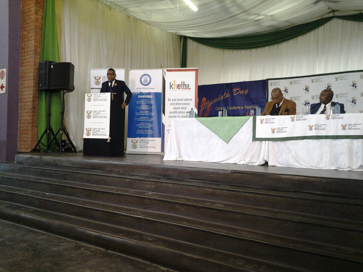 DHET Deputy Minister adresses local grade 9 learners #MandelaDayCareerFestival @@DHET4