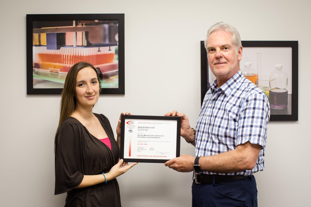 NanoScreenLLC's tweet image. Who is ISO 9001:2008 certified? #NanoScreen is! #quality #ISOstandards #pharma #drugdiscovery bit.ly/1MtG3bv