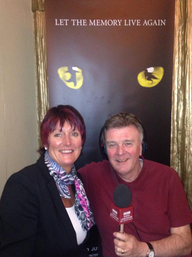 Rhodes_Media's tweet photo. @WGBpl #FrontOfHouseManager Lynda Baker chatting with @Gillylancs @BBCLancashire all about @CatsMusical http://t.co/aVgMIKlnXx