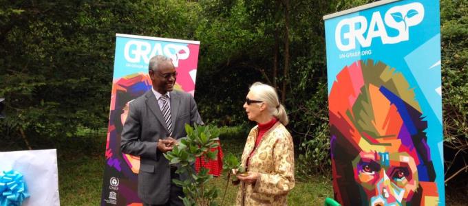 Messenger of Peace Jane Goodall promotes environment at <a href="/UNEP/">UN Environment Programme</a> ceremony in Kenya, see: bit.ly/1K75kec  #Gombe55