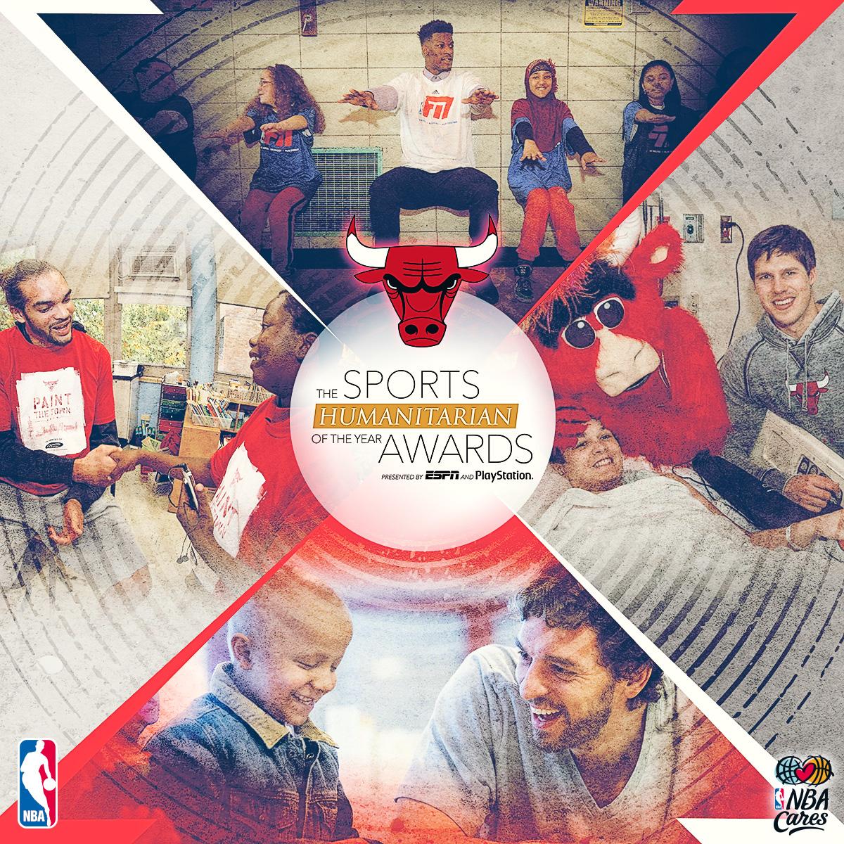 nbacares's tweet photo. Congrats to the @chicagobulls on winning the inaugural @ESPNCitizenship #SportsHumanitarian Team of the Year Award! http://t.co/YuiF9RvDLb