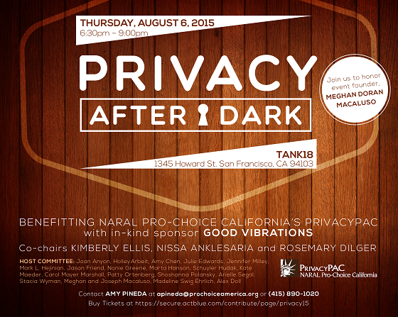 reproforall's tweet photo. RT @prochoiceca Join us on August 6th for Privacy After Dark! http://t.co/xPI8yTuoYQ โฆ #ProChoiceCA http://t.co/n72Y0n0905