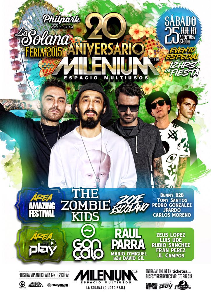 RT Y COMPARTE , gana 5 pulseras vip!VOLVEMOS <a href="/AmazingFestiva/">nisu 12346</a> y <a href="/PLAYPuroTechno/">PLAY Puro Techno</a> en el #20aniversario <a href="/MileniumLaSolan/">Milenium</a>