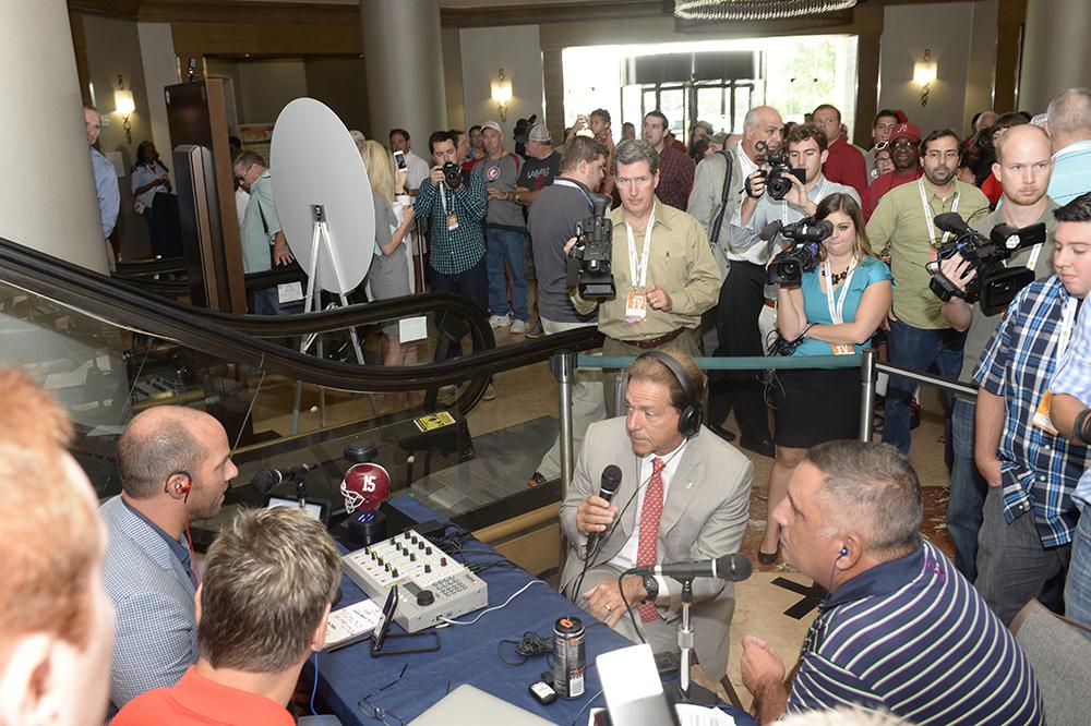Southeastern Conference (@sec) on Twitter photo Crowd gathered for <a href="/AlabamaFTBL/">Alabama Football</a> head coach Nick Saban <a href="/WynfreyHotel/">Hyatt Wynfrey Hotel</a>. #SECMD15 Crowd gathered for <a href="/AlabamaFTBL/">Alabama Football</a> head coach Nick Saban <a href="/WynfreyHotel/">Hyatt Wynfrey Hotel</a>. #SECMD15