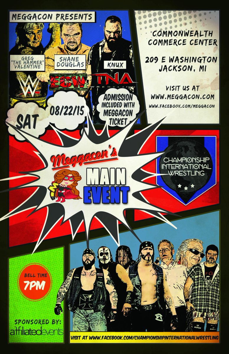 Poster we designed for Championship International Wrestling August show <a href="/OfficialKnux/">Zaire</a> <a href="/Nitro_Wrestler/">Phil Nitro Monahan</a> @ComeToMeggacon