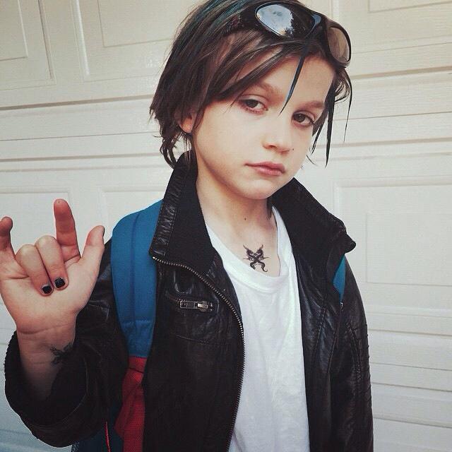 DanielGoddard's tweet photo. Sebastian my 6 year old son, had "punk rocker day" at camp today... Needless to say he's ready to rock! #YR http://t.co/nUik4nq6nj