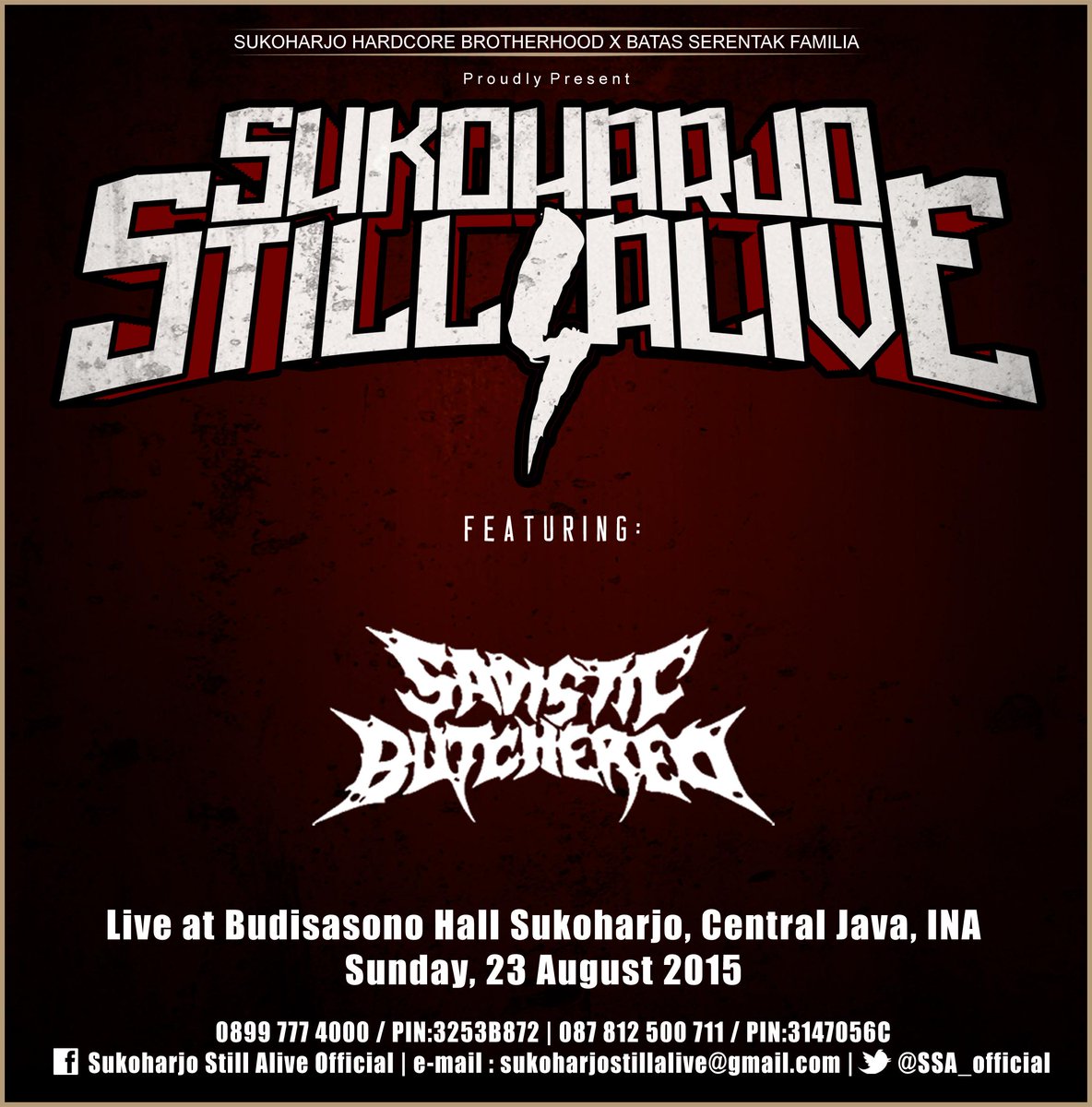 #SSA1 Sunday 23 August 2015 <a href="/SadisticBrutal/">SADISTIC BUTCHERED</a>