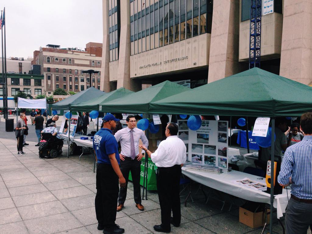 NYC_DOT's tweet photo. #AccessToIndependence has begun! Join the accessible transportation convo between now and 2pm! #DOTMobility http://t.co/Cb3dSRqZWL