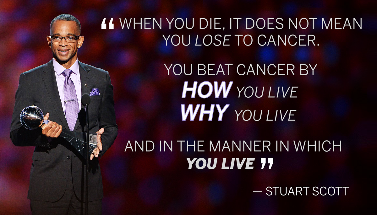 espn's tweet photo. Today, all #JimmyV Foundation donations will benefit the Stuart Scott Memorial Cancer Fund: http://t.co/0z08PWwIiC http://t.co/RCiesZVgPp