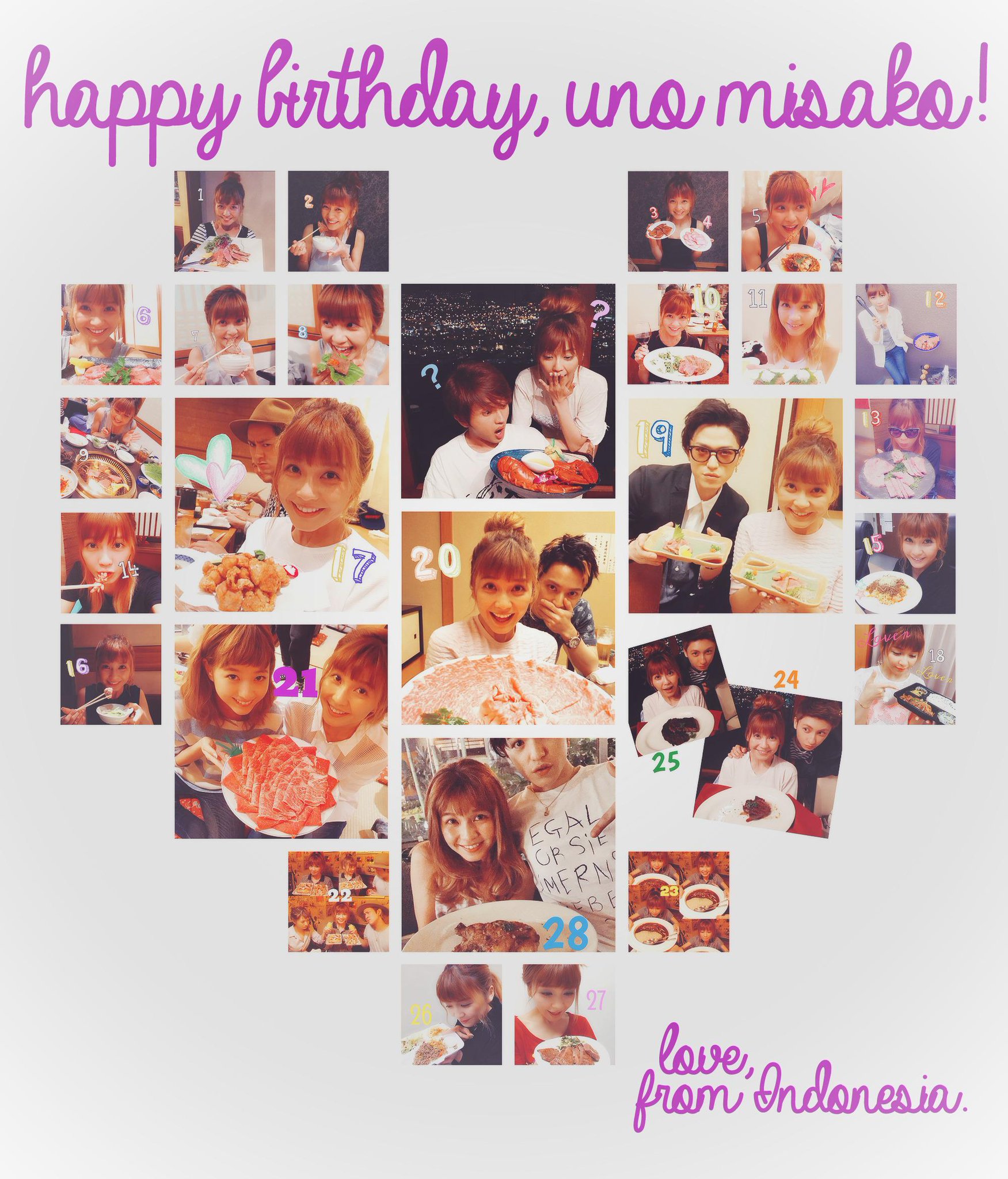 Happy birthday, Uno Misako ( !          We wish you every happiness in the world   