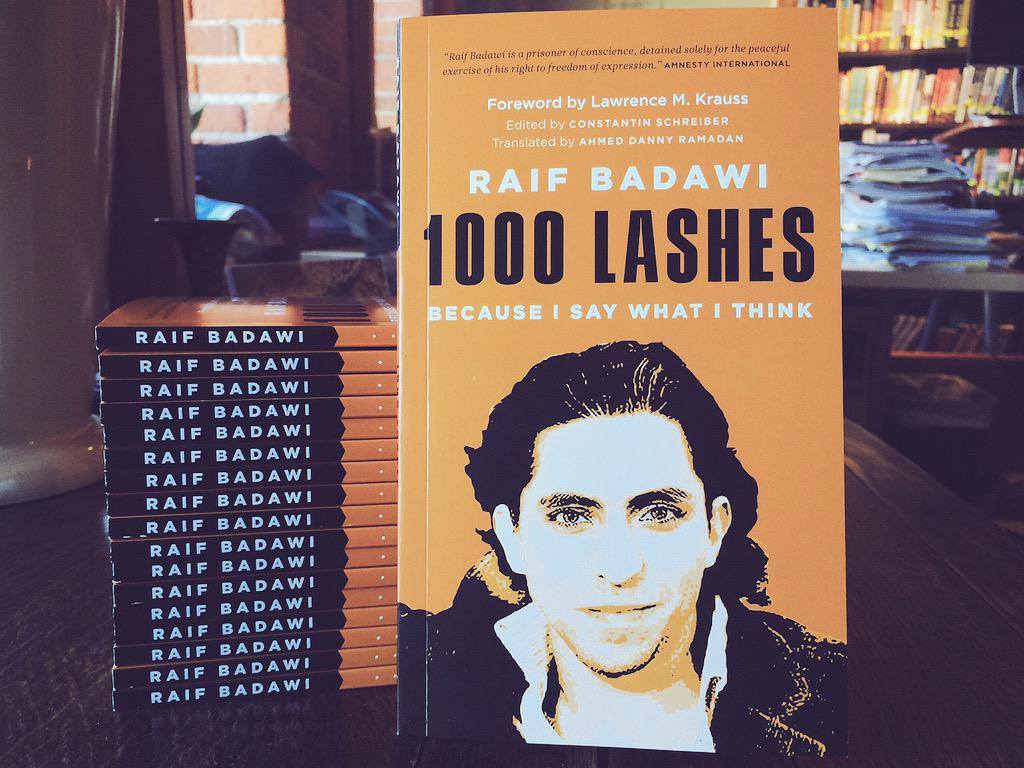 raif_badawi 's book in ENGLISH - '1000 Lashes - Because I Say What I Think' here soon. http://bit.ly/1JDdWck pic.twitter.com/cfV1o574Vc