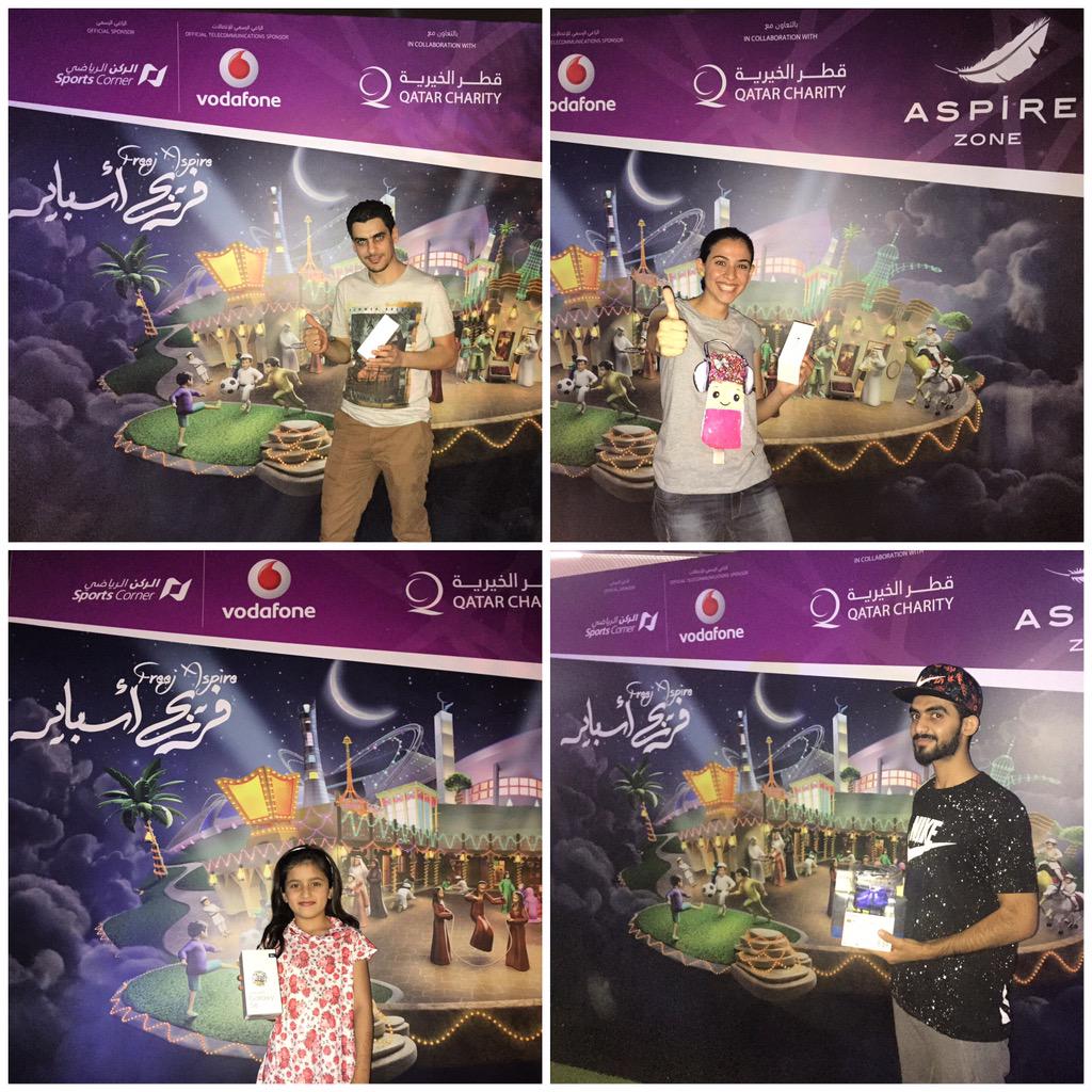 aspirezone's tweet photo. مبروك للفائزين بمسابقة سيلفي في #فريج_اسباير، الجوائز مقدمة من فودافون قطر، الراعي الرسمي للاتصالات #رمضان_في_اسباير http://t.co/eXOuAXgBJ0