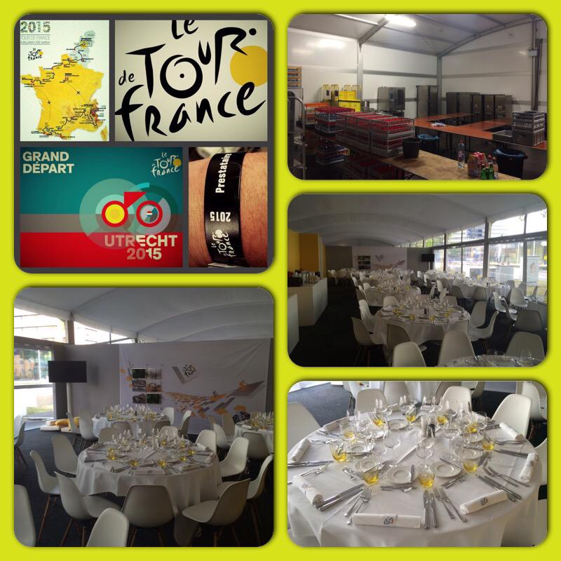 HansvdLinde's tweet image. @vdlindecatering staat klaar tbv 400 pax VIP 3-gangen lunchmenu sponsors #ASO @LeTourUtrecht #tour2015 #tourdefrance