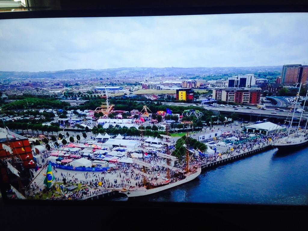 FlyingMediaUK's tweet photo. Great to see some #FlyingMedia footage on #TheOneShow this evening! #tallshipbelfast http://t.co/L7v2a9vaMC