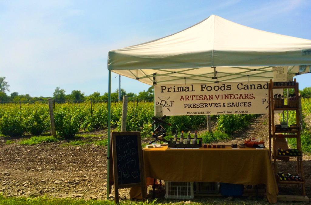 PrimalFoodsCA's tweet photo. Set up @grangewinery for the first Hillier Market. Come by 4 some snacks, crafts and of course wine! http://t.co/AmfGzwnatQ