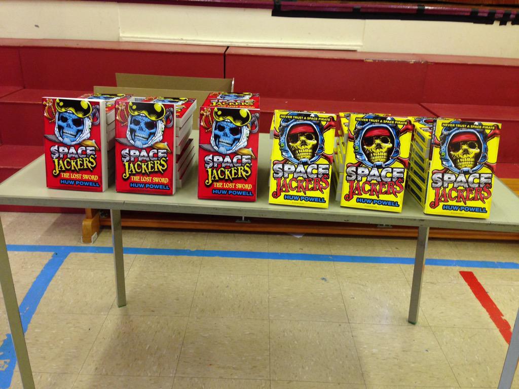 Spacejackers's tweet photo. A great morning with Stanley School in Blackpool arranged by Elaine from @SilverDellBooks #Spacejackers #TheLostSword http://t.co/q4hGYTevnQ