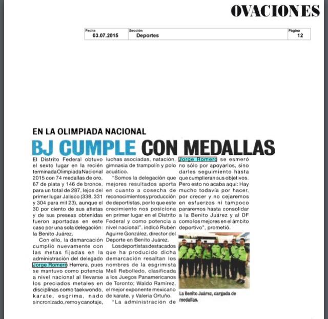 Una nota del ovaciones de hoy