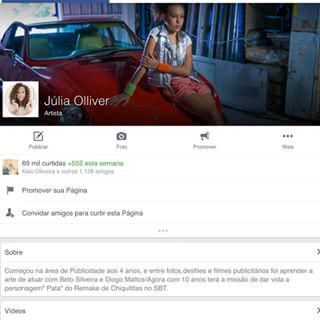 JujuChiqui's tweet photo. Galera a página Oficial da @juliaolliver1 é essa aqui  69.909 Curtidas. https://www.facebook .com/julia .olliver http://t.co/oOJ7x4AcyC