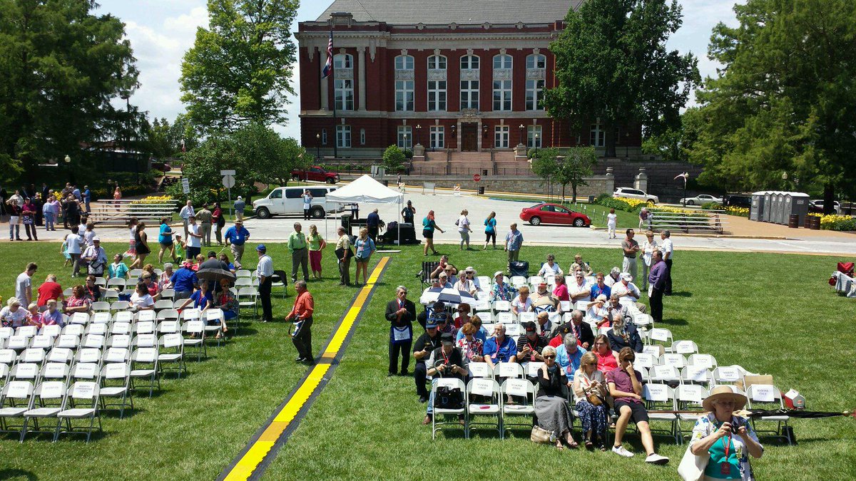 Missourinet's tweet photo. Gathering for the 100th anniversary celebration at the Missouri Capitol #MOTimeCapsule http://t.co/Q7JnoDczmE