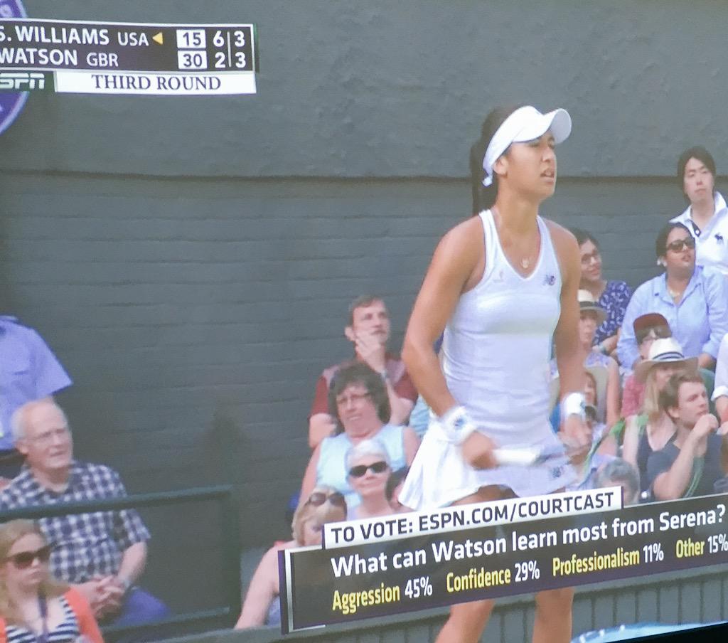 swingtimeapp's tweet image. Yes @serenawilliams has plenty of aggression to teach. @HeatherWatson92 #Wimbledon2015