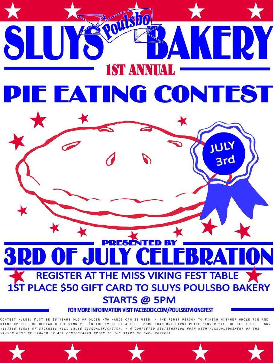 DeerRun's tweet image. Pie eating contest today at 5:00 p,m. Sponsored by Sluys' @SluysBakery