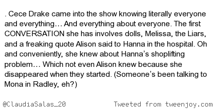 elciclodekrebs's tweet image. #PLLTheory #CeceDrake