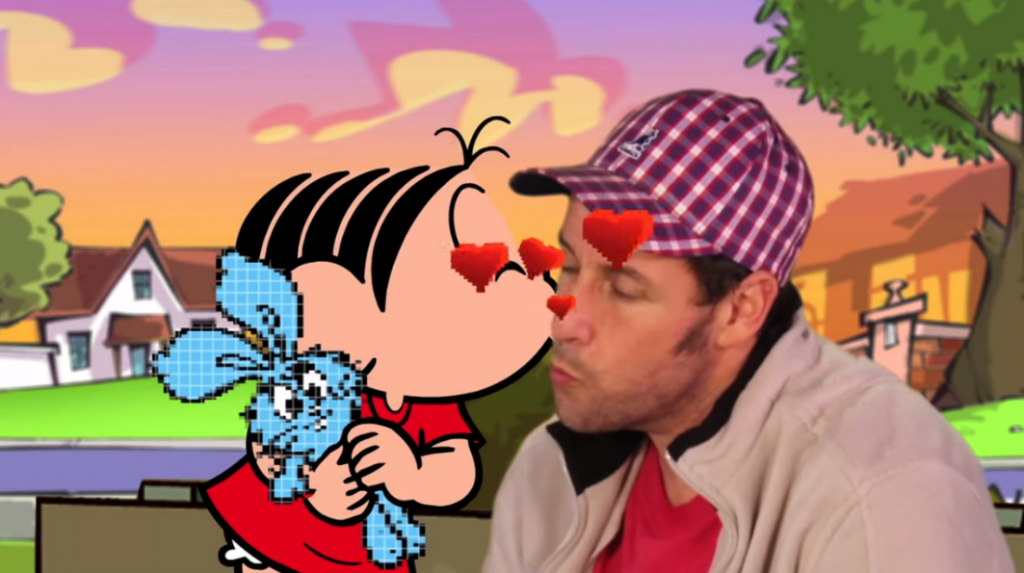 savegamebr's tweet image. Adam Sandler ganha beijo da Mônica em propaganda de Pixels - goo.gl/Ceicim