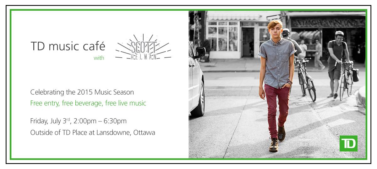 TD_Canada's tweet photo. Join us today for the #TDMusic Cafe at @TD_Place in #Ottawa for a free show featuring @ScottHelman and more! http://t.co/hH4RrXjVYU