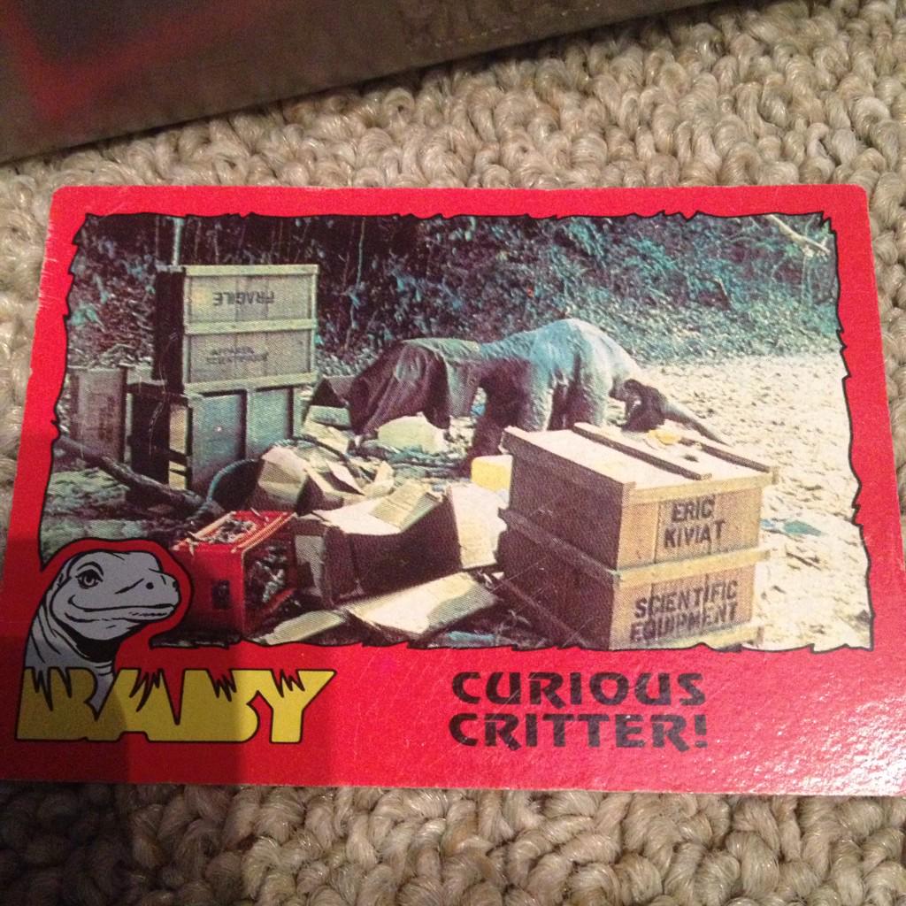 LittleSammy1944's tweet photo. Who even knows where we got this but we somehow own a Baby: The Lost Legend trading card. Life found a way. http://t.co/T7Dhr8N47O